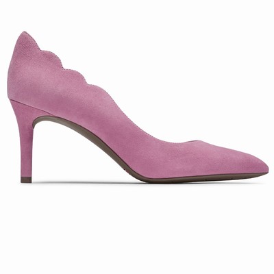 Salto Alto Rockport Total Motion 75mm Scalloped D'Orsay Mulher Rosa PT-18236